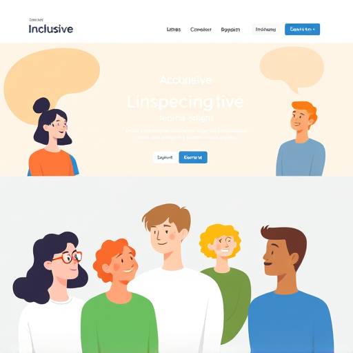 Illustration of people with different abilities accessing a website, symbolizing inclusive design.